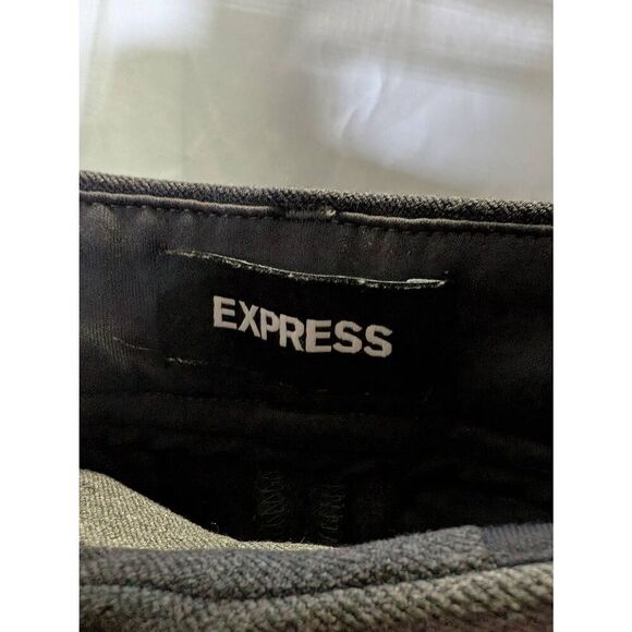 Express Columnist Ankle Mid Rise Pants Size Gray Flat Front Pockets Womens Size - Picture 2 of 6